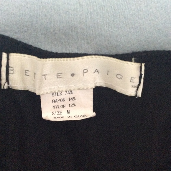 🇨🇦 Bette Paige Silk Blend Blouse Black & White M - Picture 2 of 3